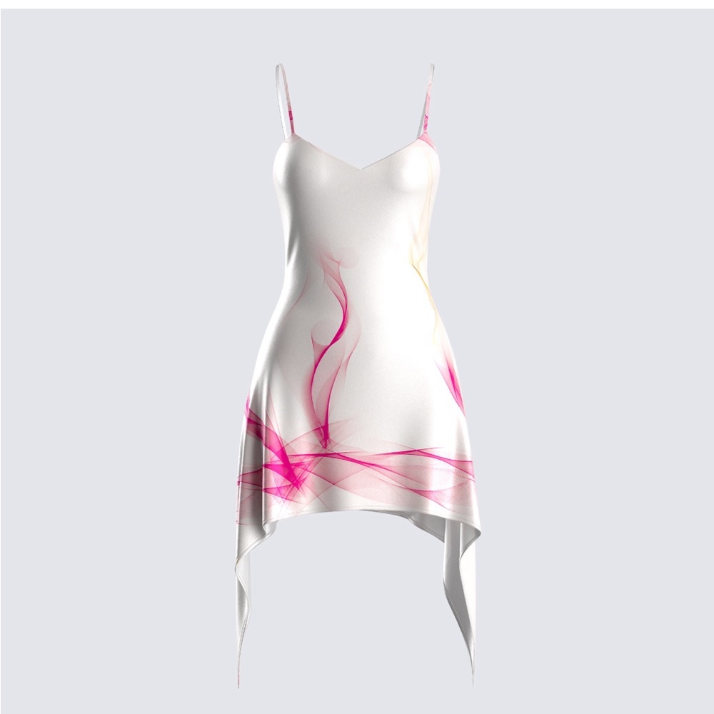 Elegant White and Pink Dress